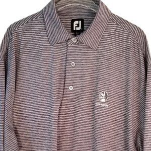 FootJoy Stripe Short Sleeve Polo Mens Size  L The Farm Golf Course  Emblem